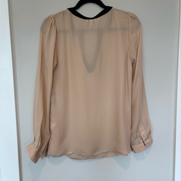 Joie Light Pink Silk Blouse with Black Accents Small - Picture 2 of 4